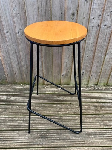 Wooden bar stool with foot - with,