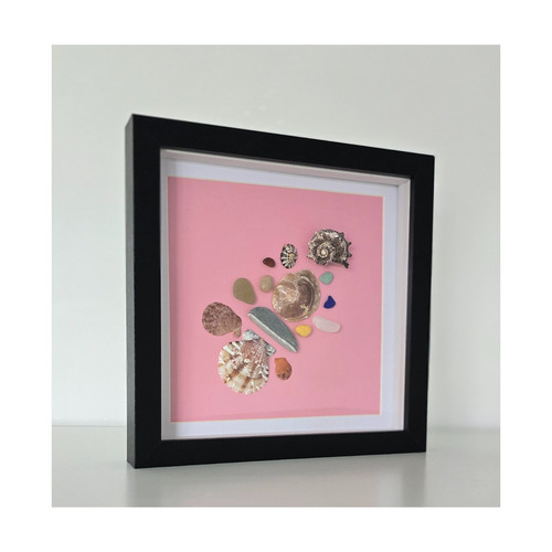 Sea glass and shell mosaic - and,