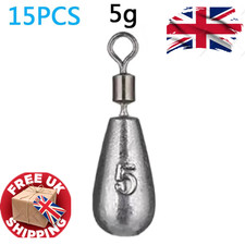 15PCS Drop Shot Fishing Weights Sinker 5g - Bullet Tube Plumb Metal Jig Tackle K