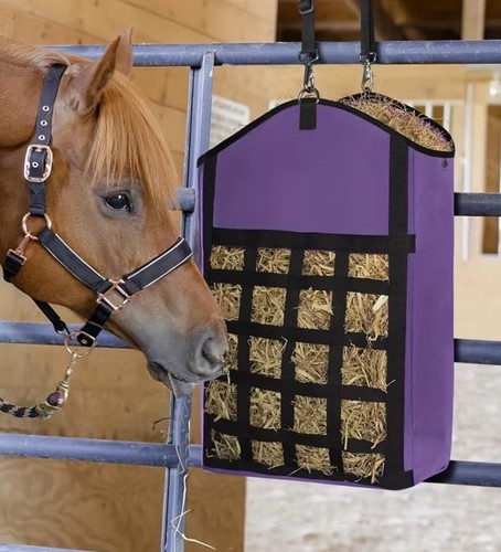 Purple easy fill hay bag - fill,