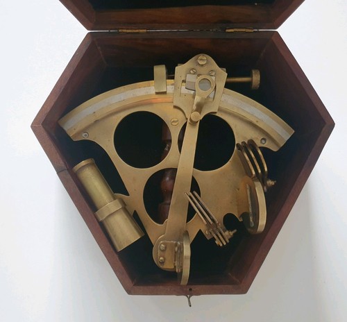Brass nautical sextant