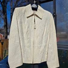 Womens Ivory Leather Jacket