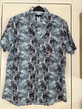 JEFF BANKS Size XL Short Sleeve Floral Pattern Shirt