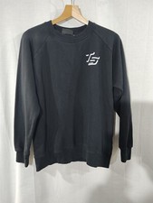 TRAPSTAR black round neck long sleeve fleece lined jersey top size M 44"