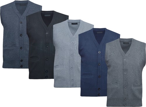 Mens sleeveless neck jumper - v,