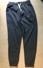 Cosy fleece-lined dark grey jersey cuffed-leg joggers Primark size M/10