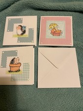 Handmade small cards x 3 -