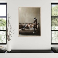 Majestic Horse Lounging on