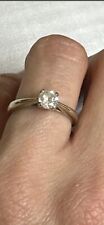 9ct 375 white gold engagement ring DIA 0.50ct diamond Solitaire size L not Scrap