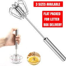 Semi-Auto Eggs Whisk, Stainless Steel Egg Beater Rotary Whisk Blender Hand Push