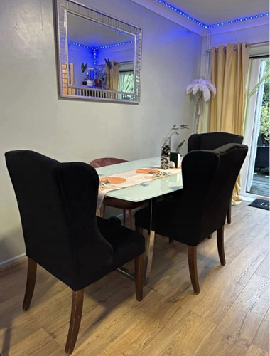 Elegant black wingback dining - black,