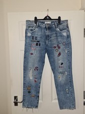 Zara Patchwork Straight-leg