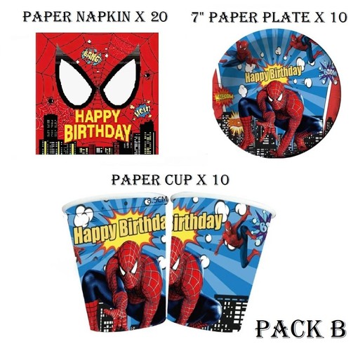 Spiderman happy birthday plate - happy,
