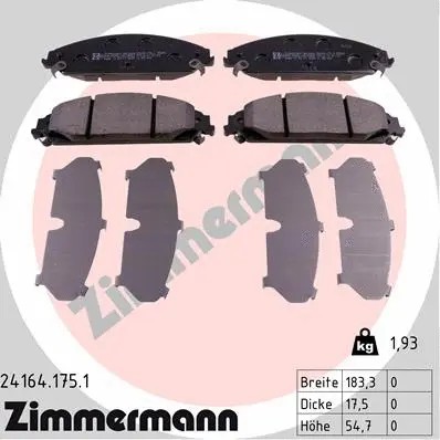 Front brake pad set disc - pad,