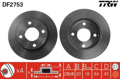 Brake disc trw - brake, ford