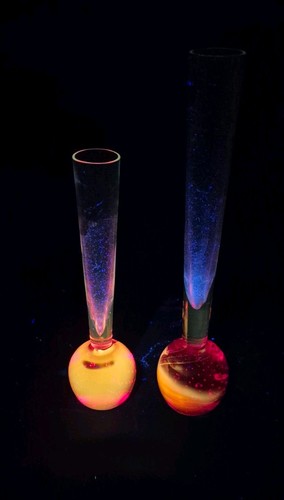 Pair vintage cadmium glow art - cadmium,