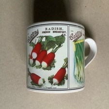 Vintage Gardening Mug Seed Packets By Past Times Flowers Floral Nature Theme