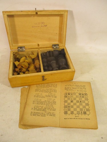Antique chess pieces and game - antique,