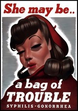 She May Be Trouble WWII Propaganda Poster Print | Vintage World War 2 Art Repro