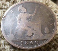 1860 VICTORIAN ONE PENNY COIN