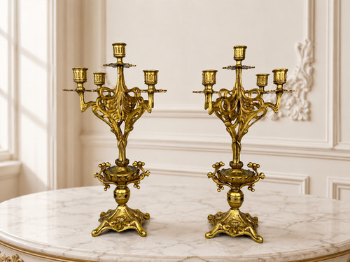 Pair candelabras vintage - of,