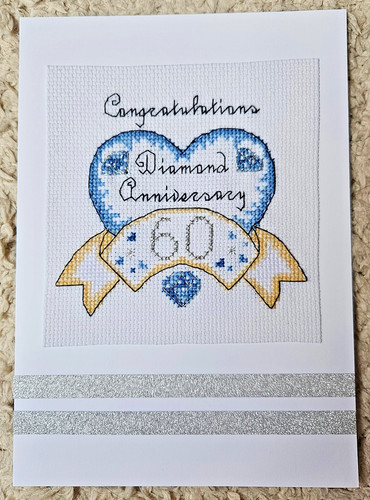 Big cross stitched - cross, card