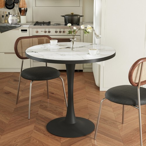 Large round marble dining - round,