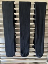 M&S Girls Navy School Tights 11-12 years 2 NEW, 1 Lightly Worn, Cotton Rich