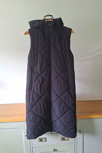 Black long quilted - long, hooded
