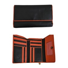 VISCONTI brown leather purse notes coins card section