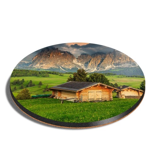 Round mdf coaster dolomites - mdf,