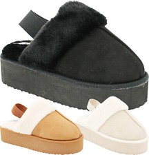 WOMENS PLATFORM WEDGE SLIP ONS