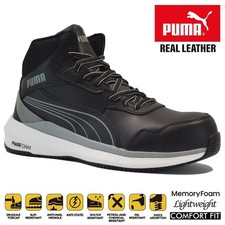 MENS PUMA LEATHER SAFETY STEEL TOE CAP WALKING ARMY HIKING WORK ANKLE BOOTS SIZE