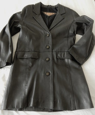 Milan Black Leather 3/4 Coat