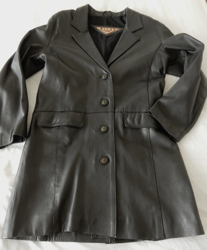 Milan black leather coat - milan,