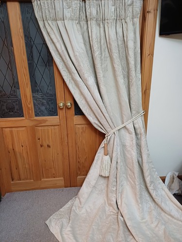 Huge ivory linen door curtain - linen,