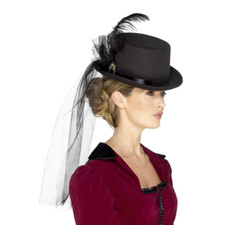 Black Victorian Top Hat With