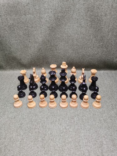 Vintage wooden chess pieces - chess,