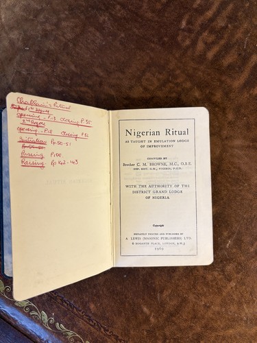 Nigerian ritual masonic book - nigerian,