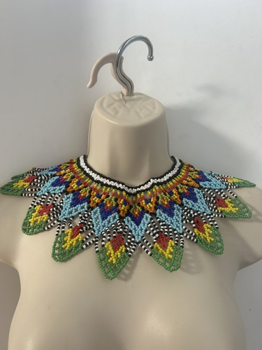Beaded collar necklace - beaded,