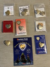 Variety Club Gold Coloured Hearts Pin Badges