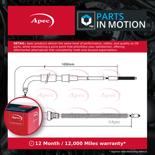 Handbrake cable fits caddy - handbrake,