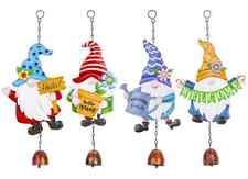 2 or 3 or 4 x Garden Metal Windchimes Gonks Window Hanging Outdoor Wind Chimes