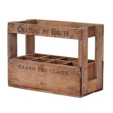 RUSTIC VINTAGE STYLE WOODEN WINE CRATE DE HAUTE HOLDS 8 BOTTLES NOW ONLY £49.99