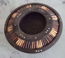 Vintage Porcupine Quill And Ebony Box / trinket Holder