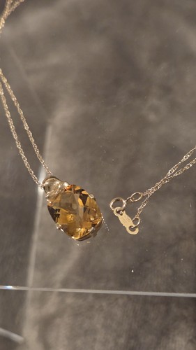 Large citrine pendant gold - citrine,
