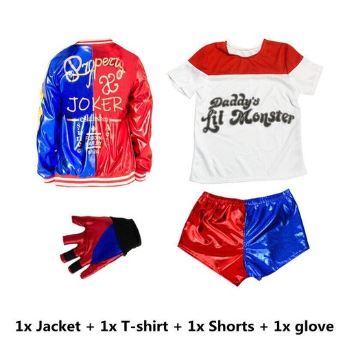 5pcs kids outfit harley quinn - outfit,