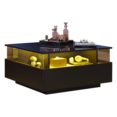 Coffee table with led square - with,