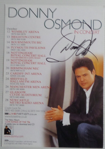 Donny osmond autographed - autographed, x