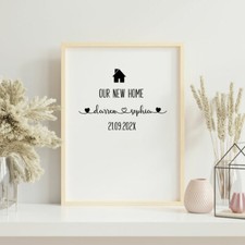 Personalised New home,Gift .First home.House warming Present Print, Wall art 